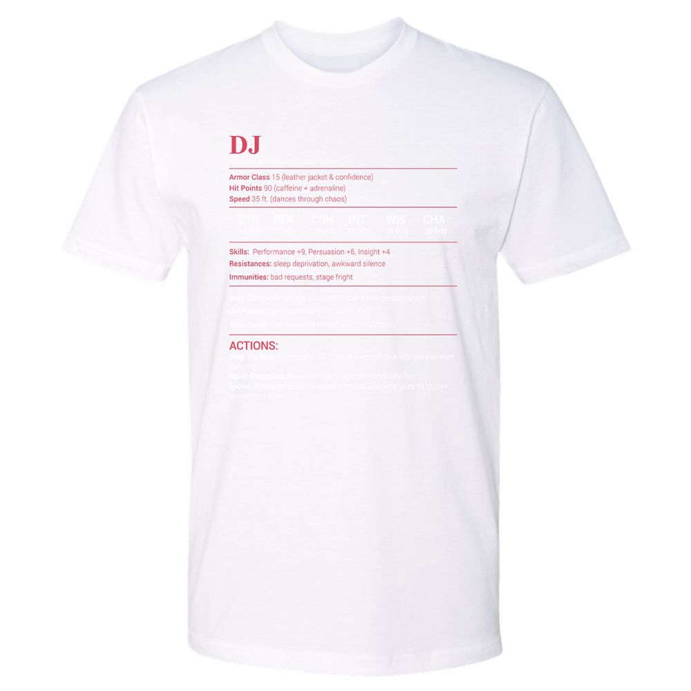 DJ Stats Premium Unisex T-Shirt - White - 4
