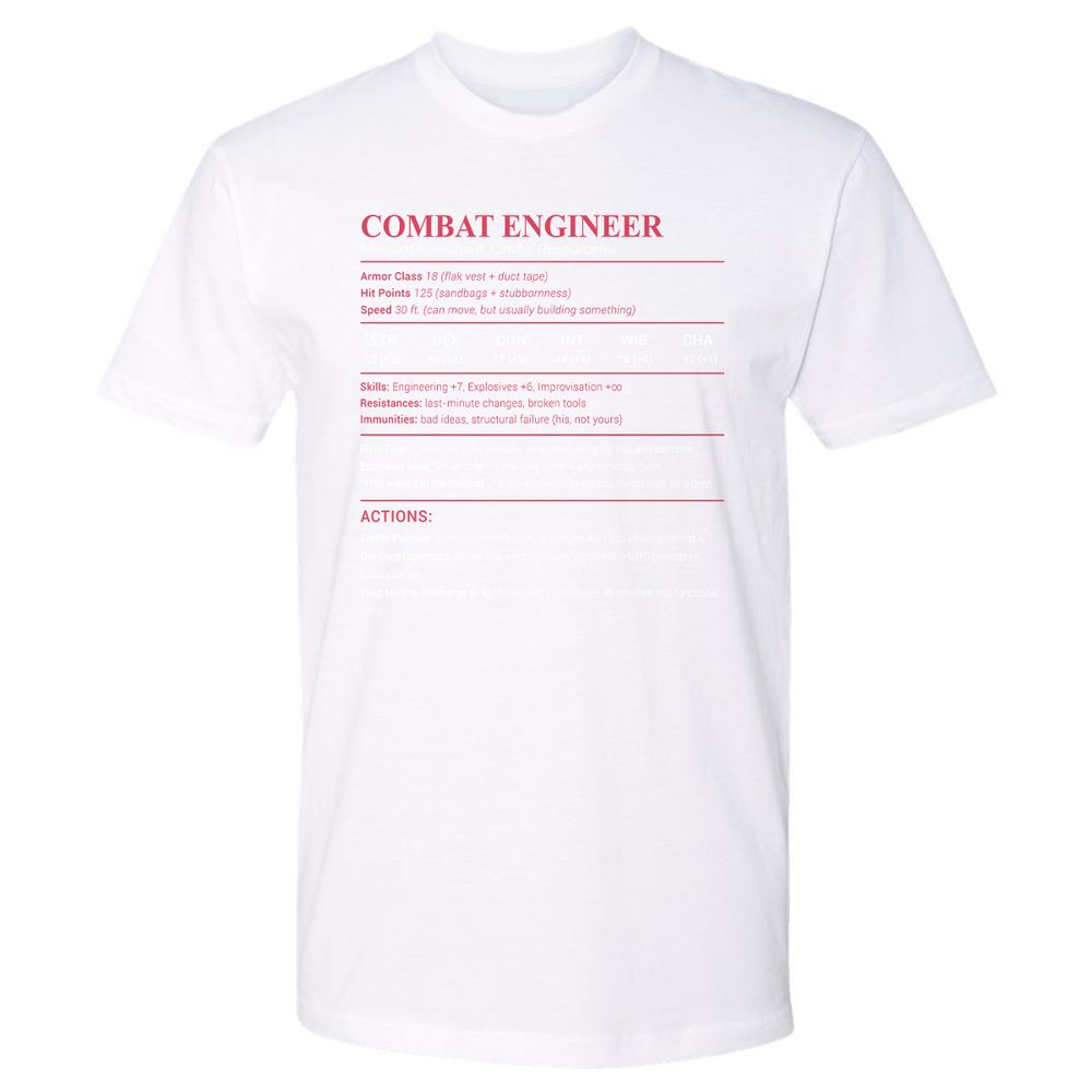 Combat Engineer Premium Unisex T-Shirt - White - 4