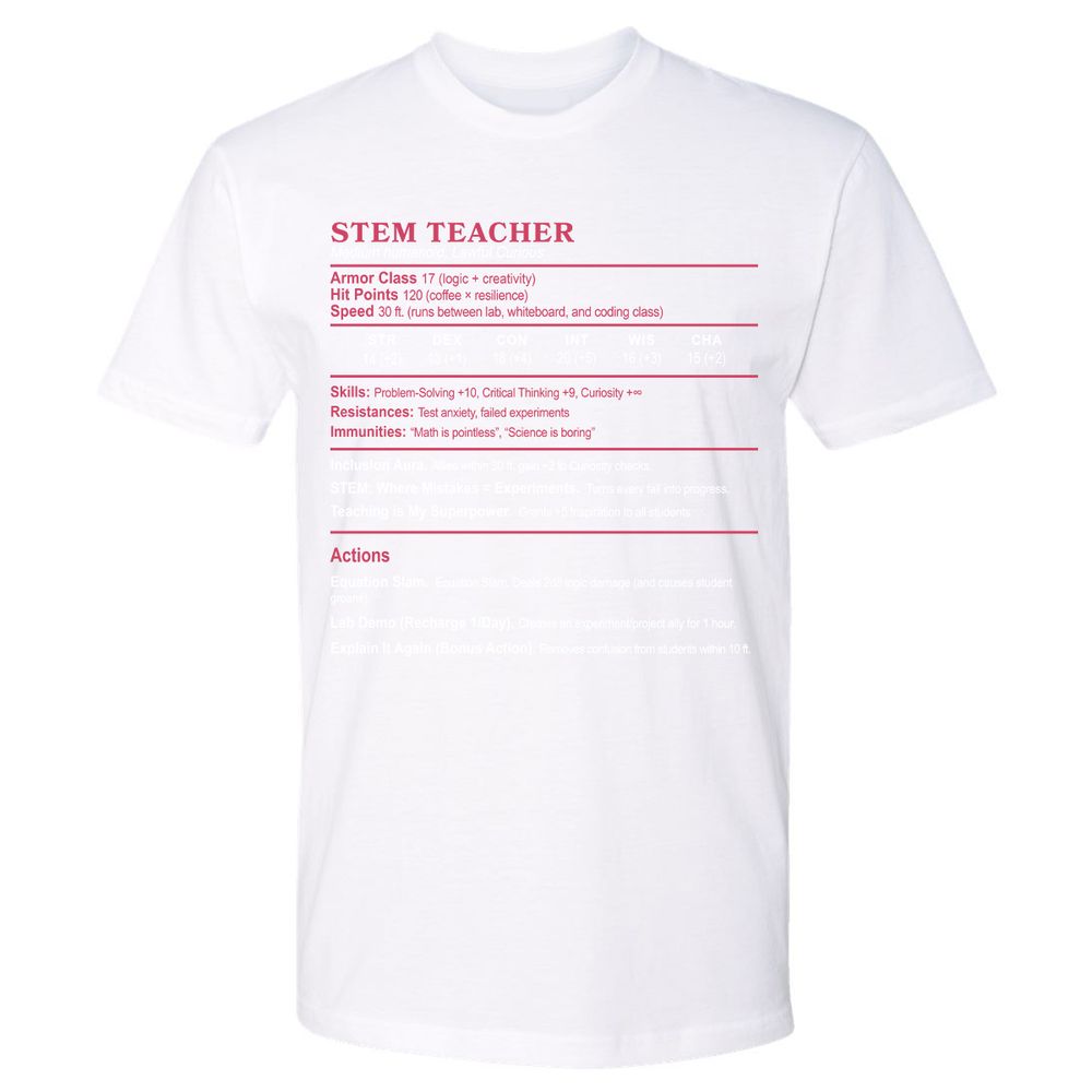 STEM TEACHER Premium Unisex T-Shirt - White - 4