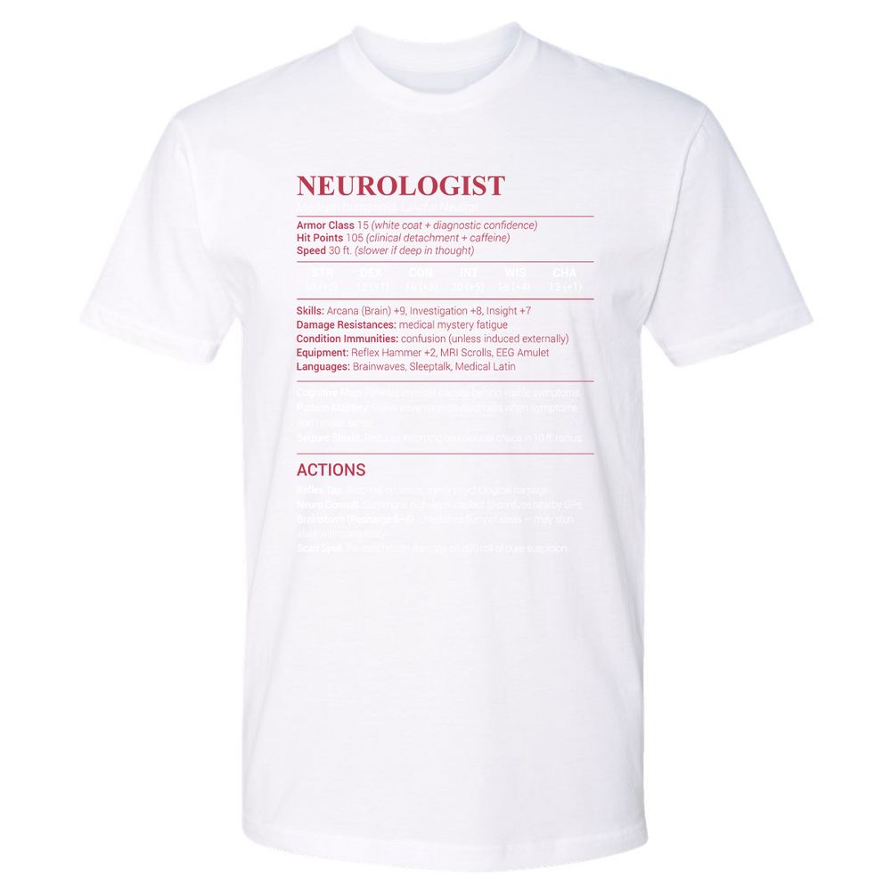 Neurologist Stats Premium Unisex T-Shirt - White - 4