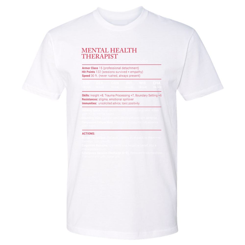 Mental Health Therapist Stats Premium Unisex T-Shirt - White - 4