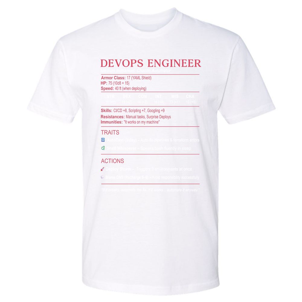 DevOps Engineer Stats Premium Unisex T-Shirt - White - 4
