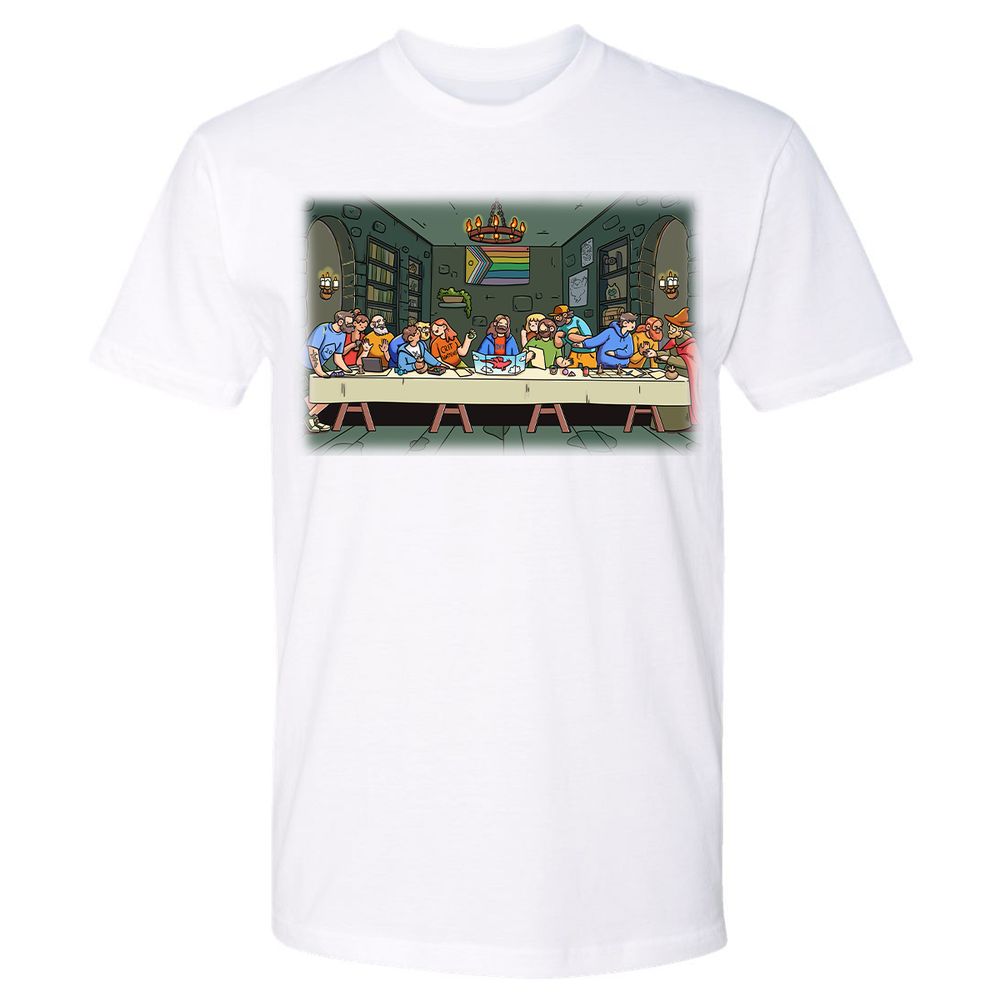 DnD Characters Pride Themed The Last Supper Shirt Premium Unisex T-Shirt - White - 4