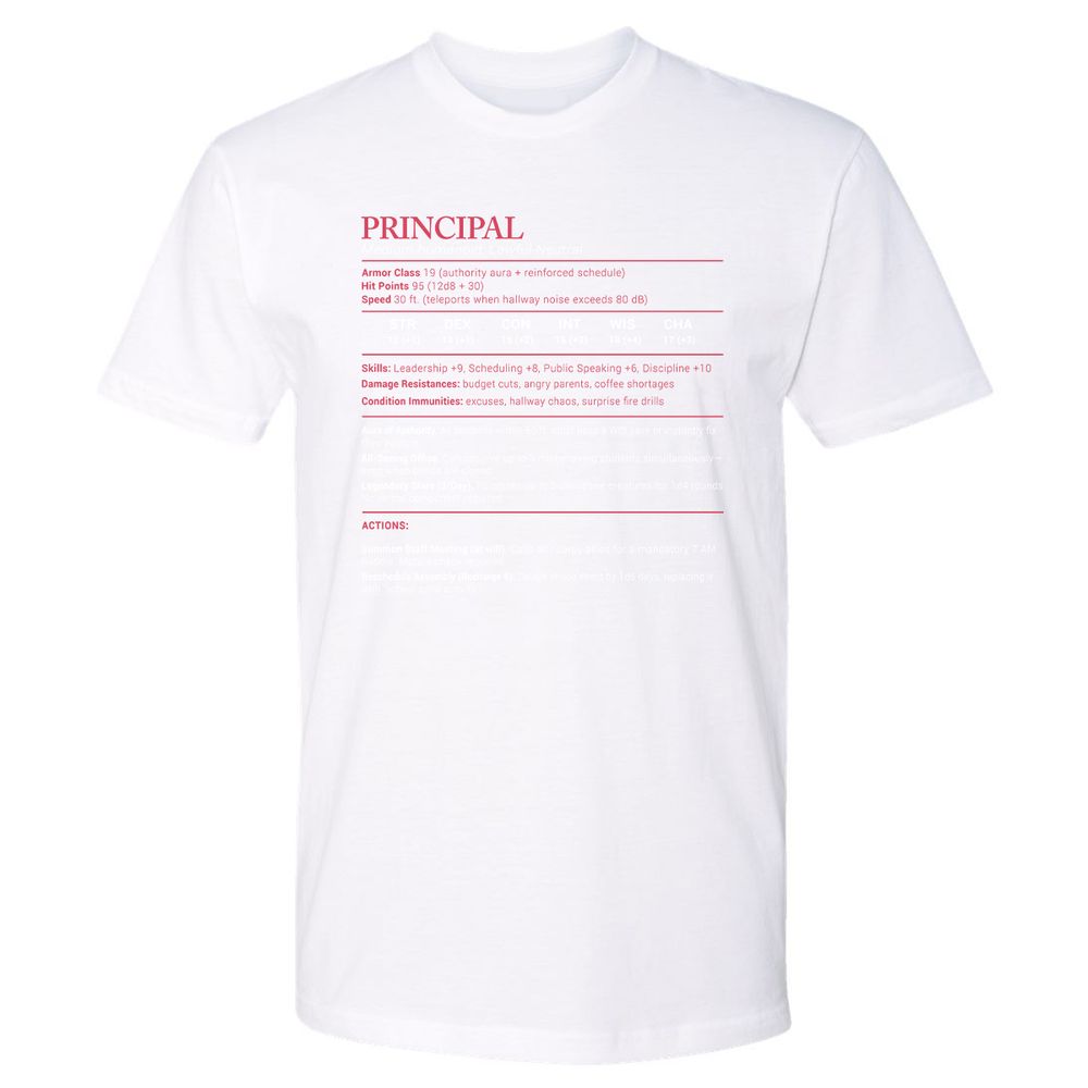 Principal Stats Premium Unisex T-Shirt - White - 4