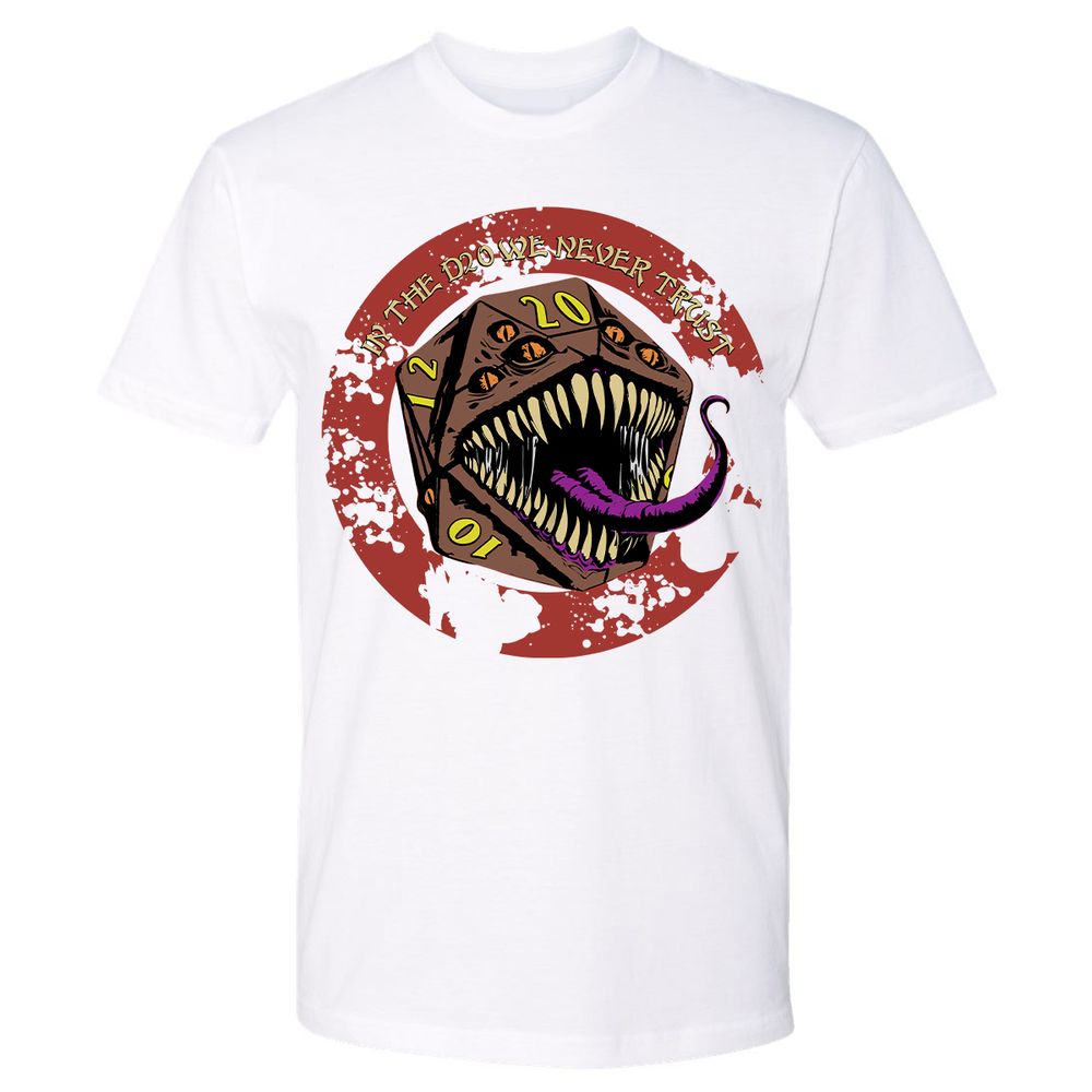In The D20 We Never Trust Premium Unisex T-Shirt - White - 4