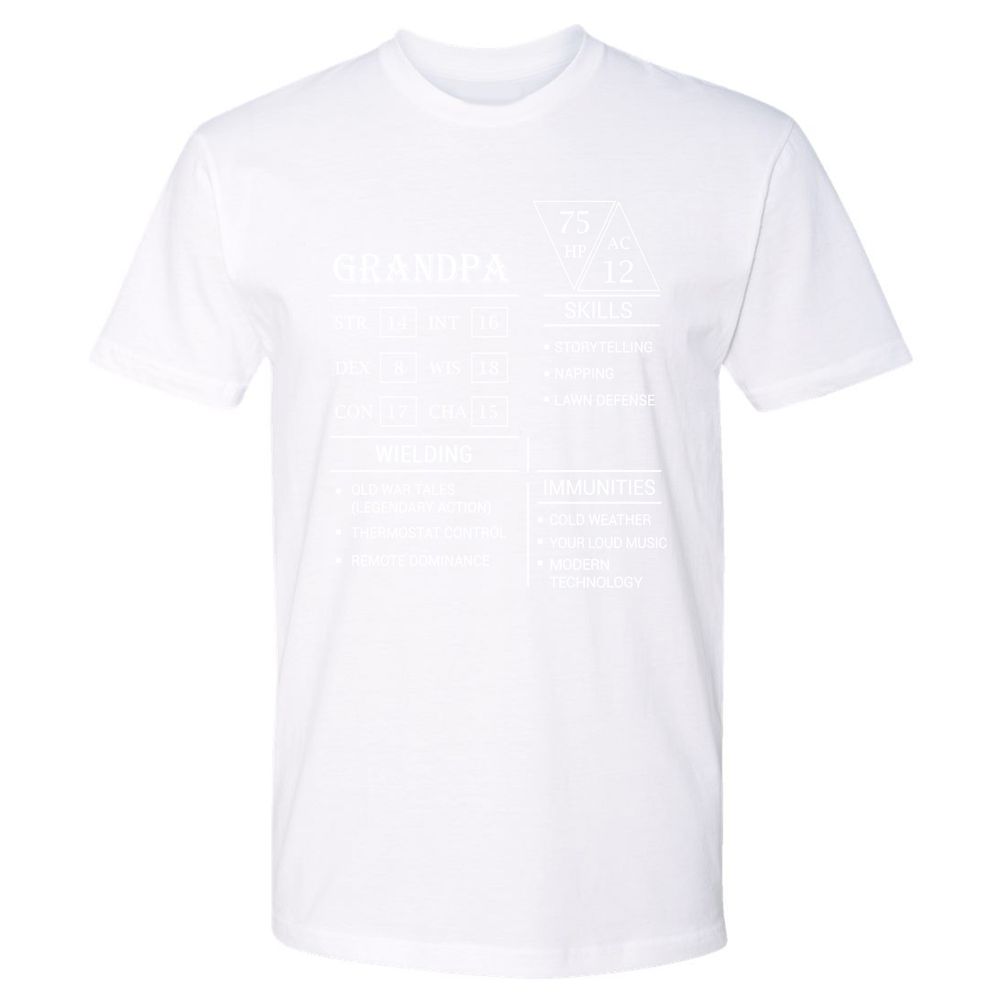 Grandpa Stats Premium Unisex T-Shirt - White - 4