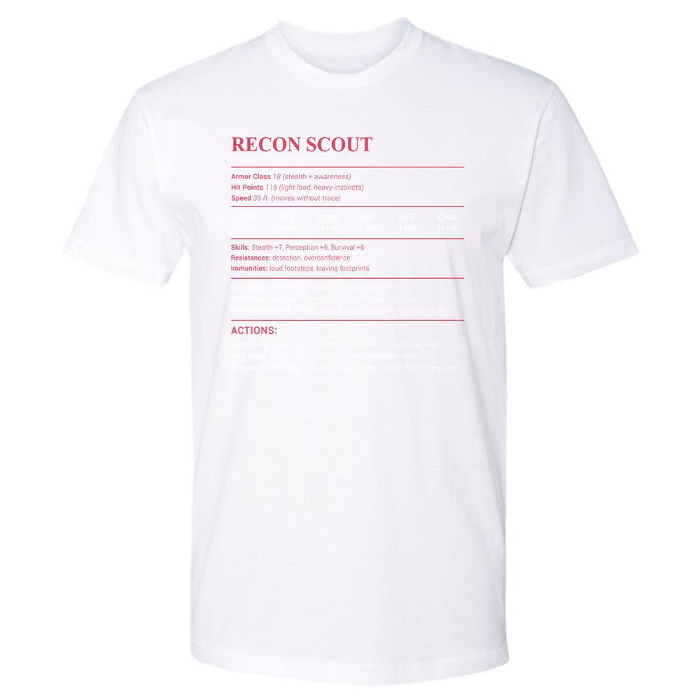Recon Scout Premium Unisex T-Shirt - White - 4