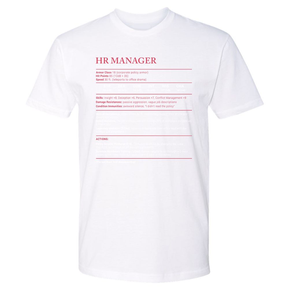 HR Manager Stats Premium Unisex T-Shirt - White - 4