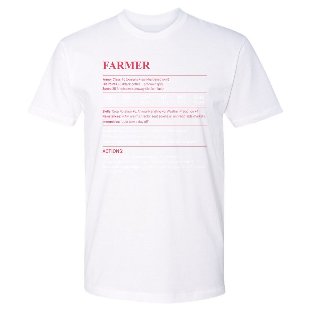 Farmer Stats Premium Unisex T-Shirt - White - 4