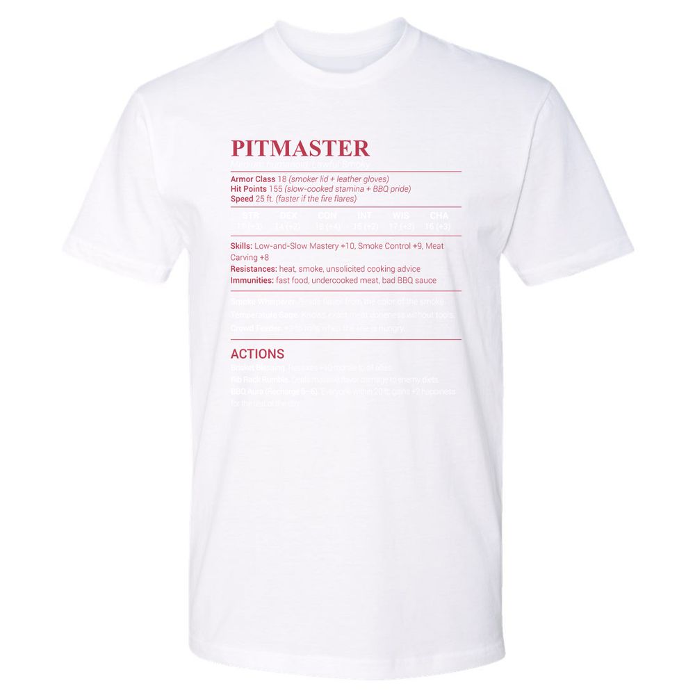 Pitmaster Stats Premium Unisex T-Shirt - White - 4