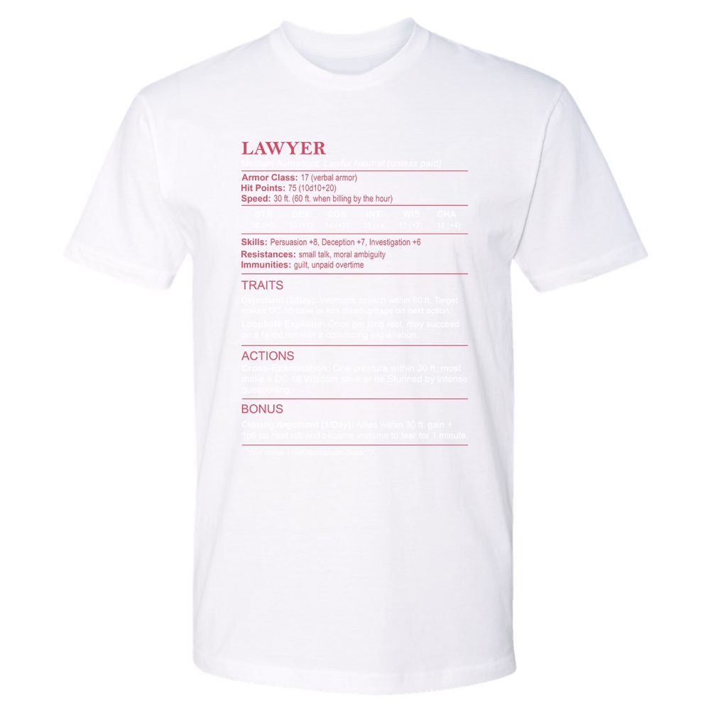 Lawyer Stats Premium Unisex T-Shirt - White - 4
