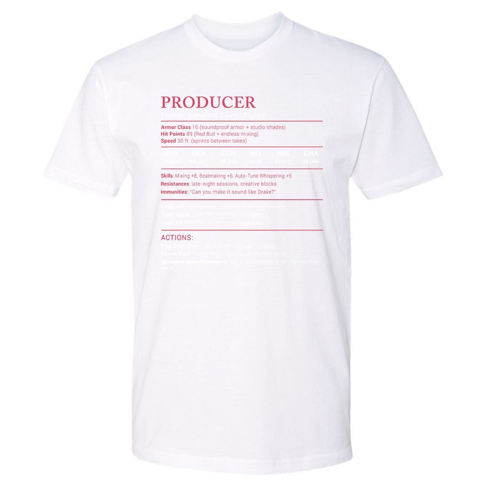 Producer Stats Premium Unisex T-Shirt - White - 4