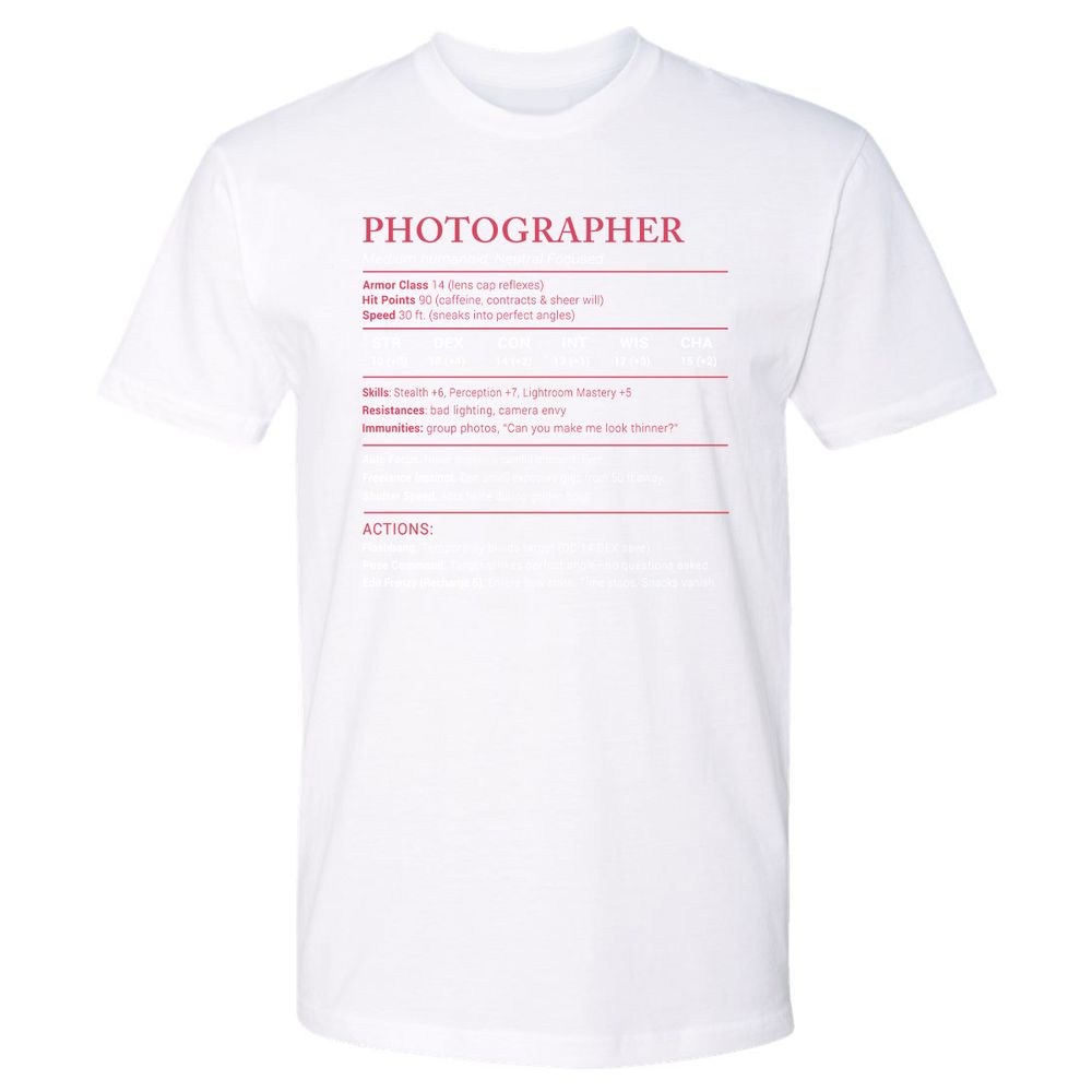 Photographer Stats Premium Unisex T-Shirt - White - 4