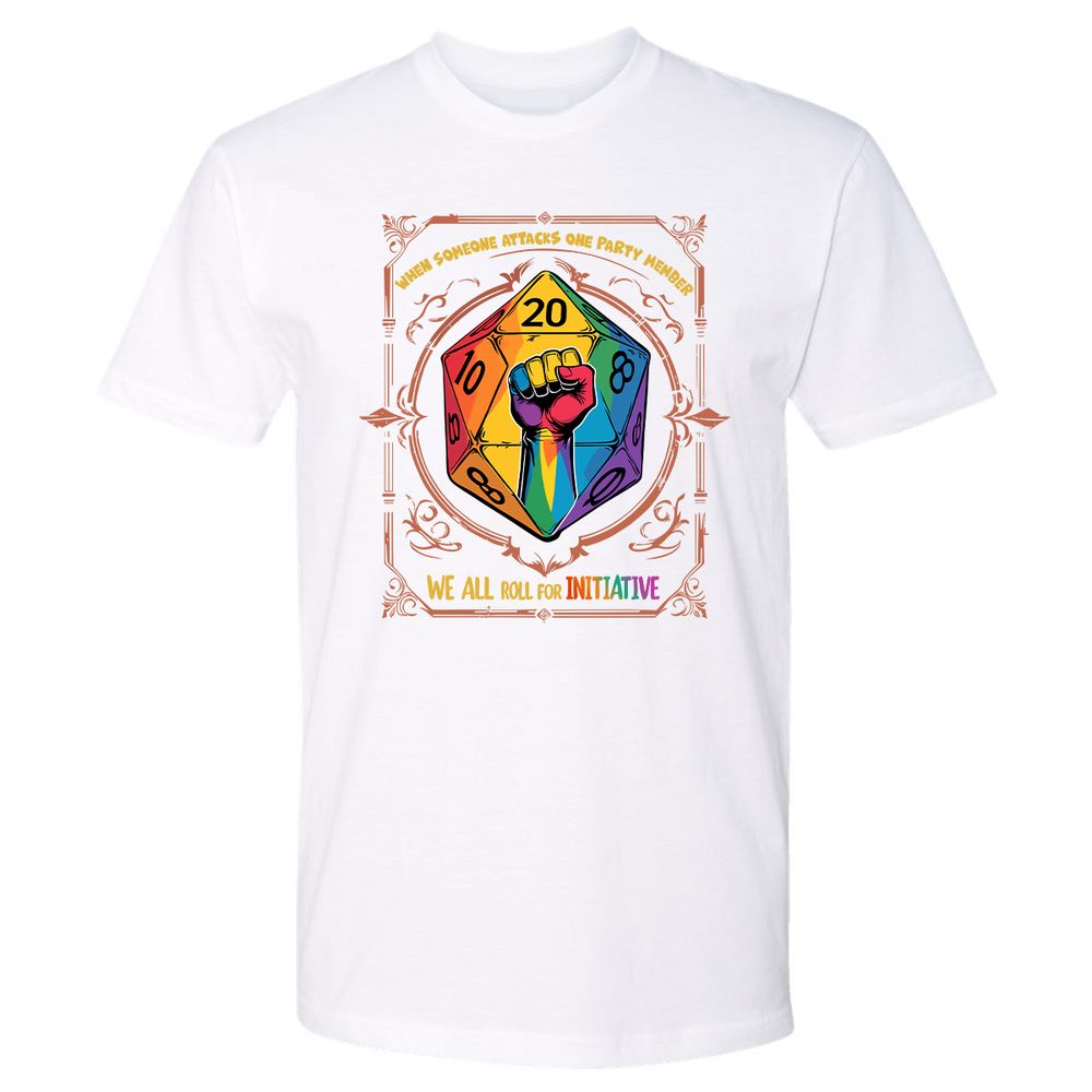 Roll For Initiative Premium Unisex T-Shirt - White - 4