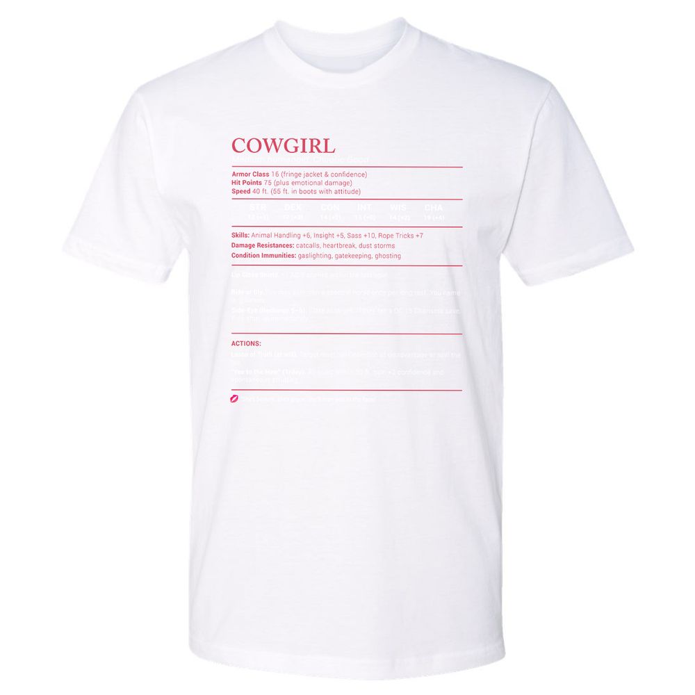 Cowgirl Stats Premium Unisex T-Shirt - White - 4