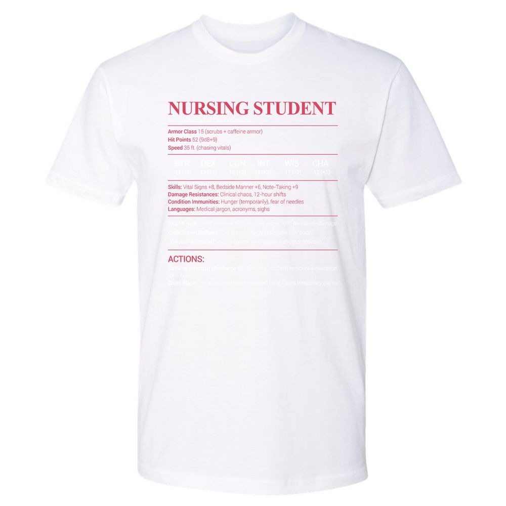 Nursing Student Premium Unisex T-Shirt - White - 4