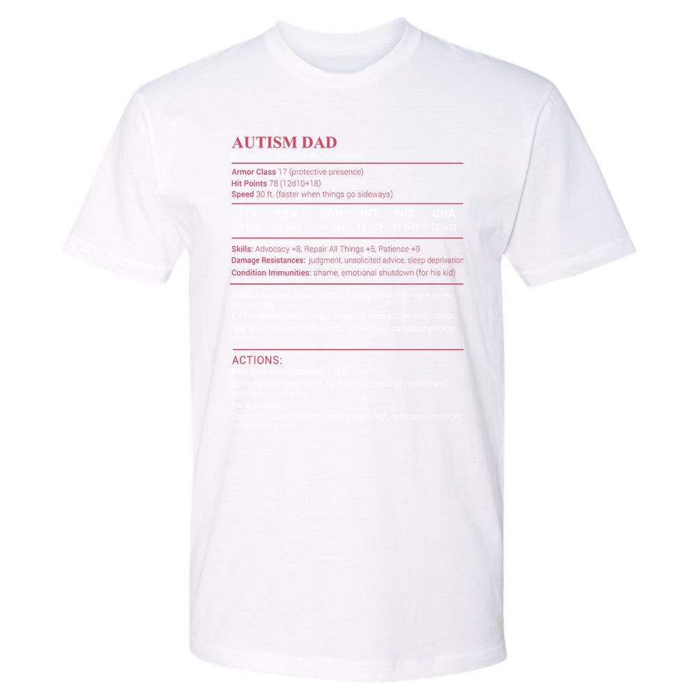 Autism Dad Premium Unisex T-Shirt - White - 4