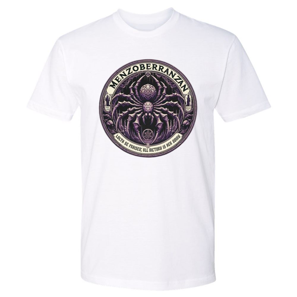 Menzoberranzan Lolth Be Praised Premium Unisex T-Shirt - White - 4