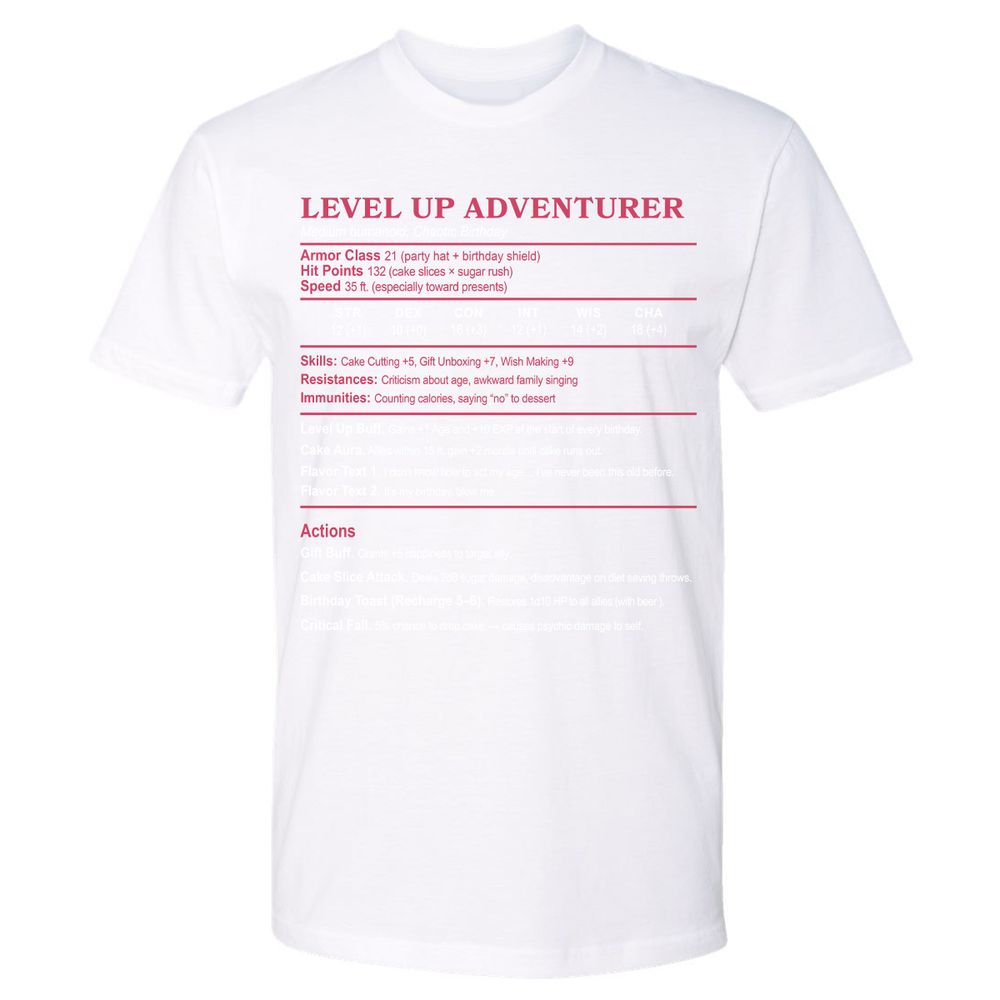 Level Up Adventurer Premium Unisex T-Shirt - White - 4