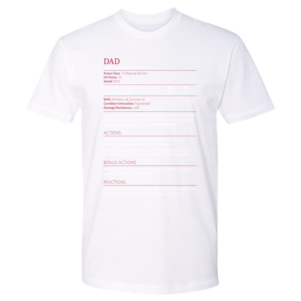 Dad Stats Premium Unisex T-Shirt - White - 4