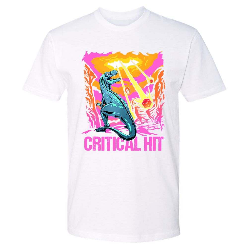 Dinosaur Critical Hit Premium Unisex T-Shirt - White - 4