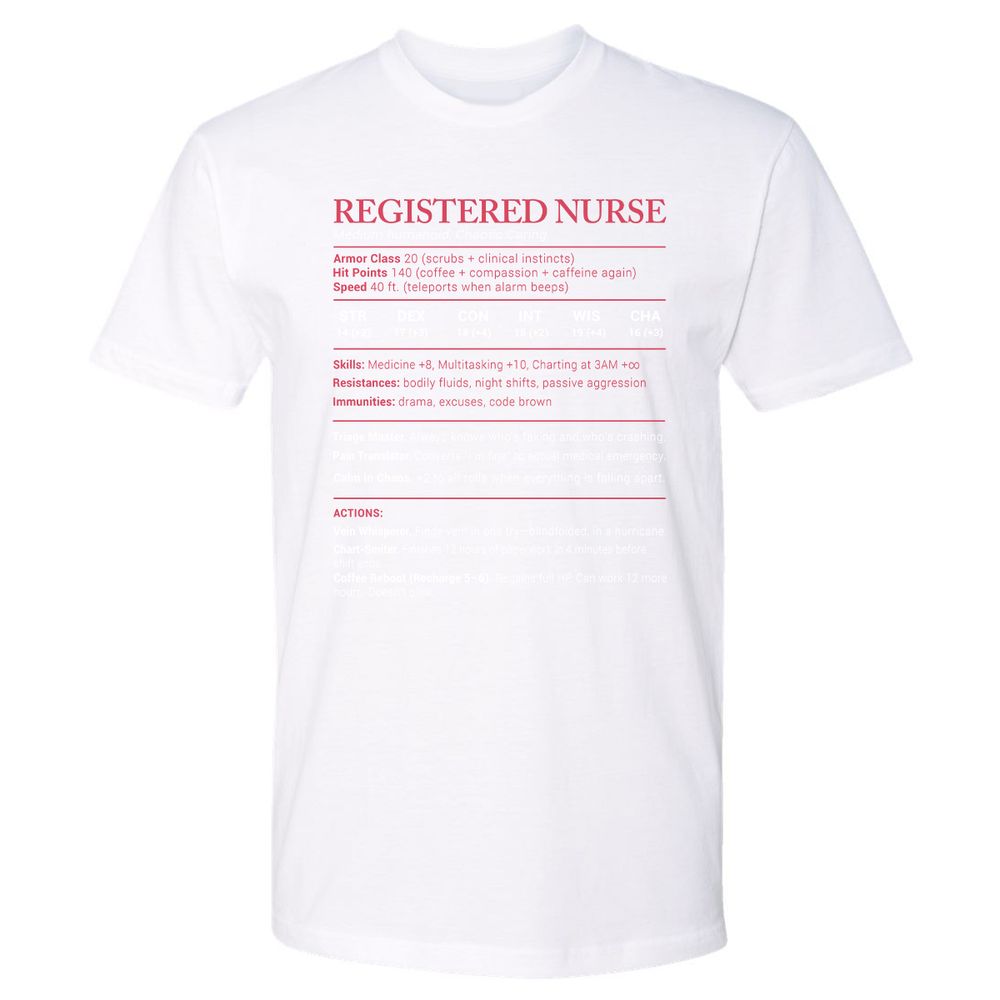Registered Nurse Stats Premium Unisex T-Shirt - White - 4