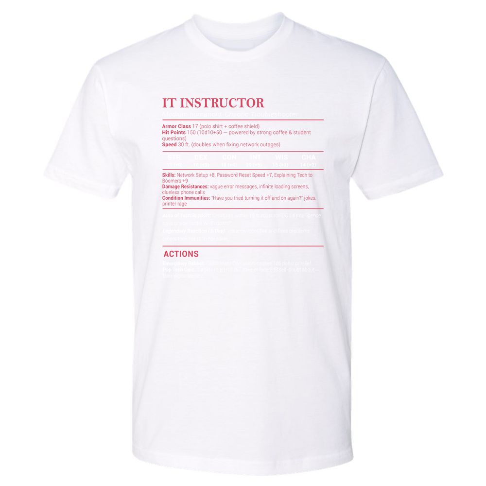IT Instructor Premium Unisex T-Shirt - White - 4