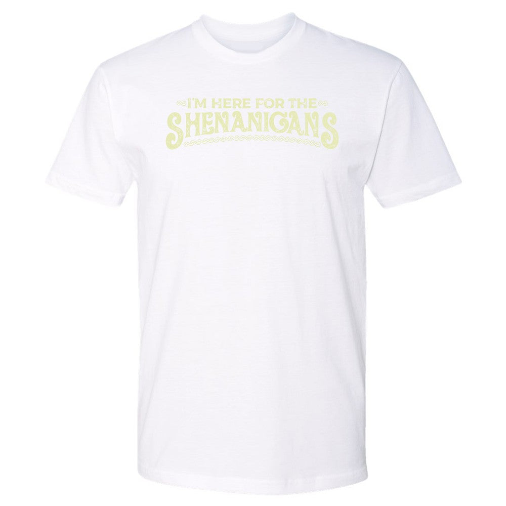 Here For The Shenanigans Premium Unisex T-Shirt - White - 4