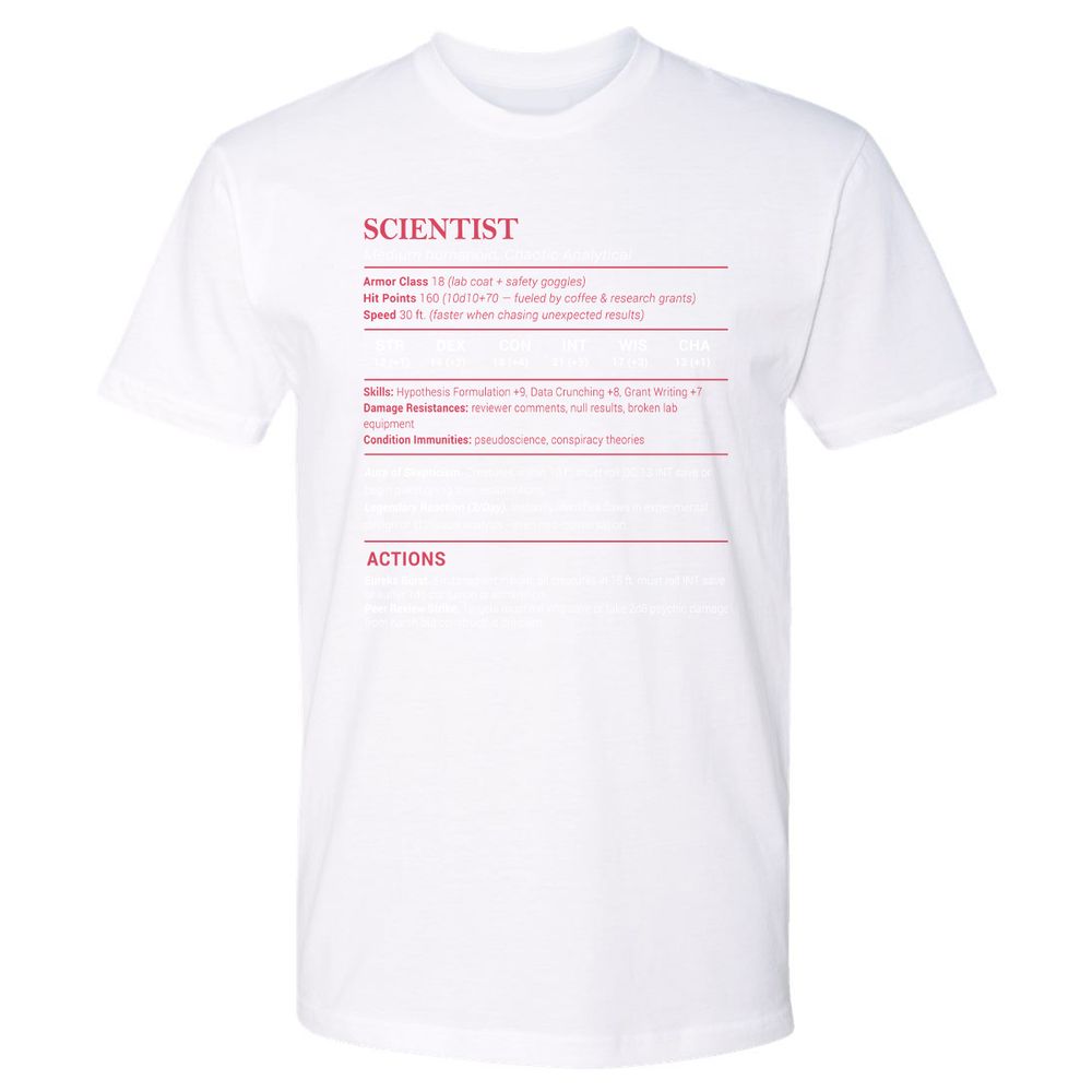 Scientist Stats Premium Unisex T-Shirt - White - 4