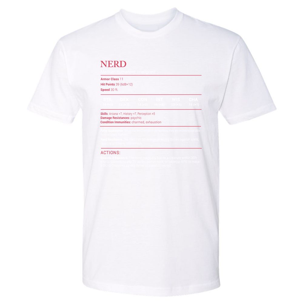 Nerd Stats Premium Unisex T-Shirt - White - 4