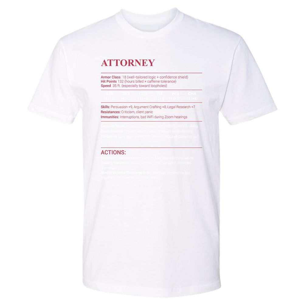 Attorney Stats Premium Unisex T-Shirt - White - 4