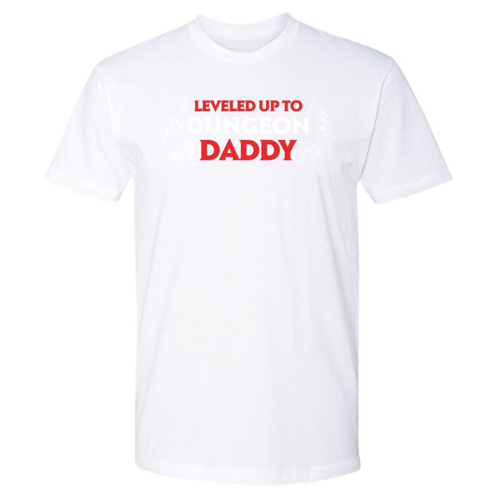 Leveled Up To Dungeon Daddy Premium Unisex T-Shirt - White - 4
