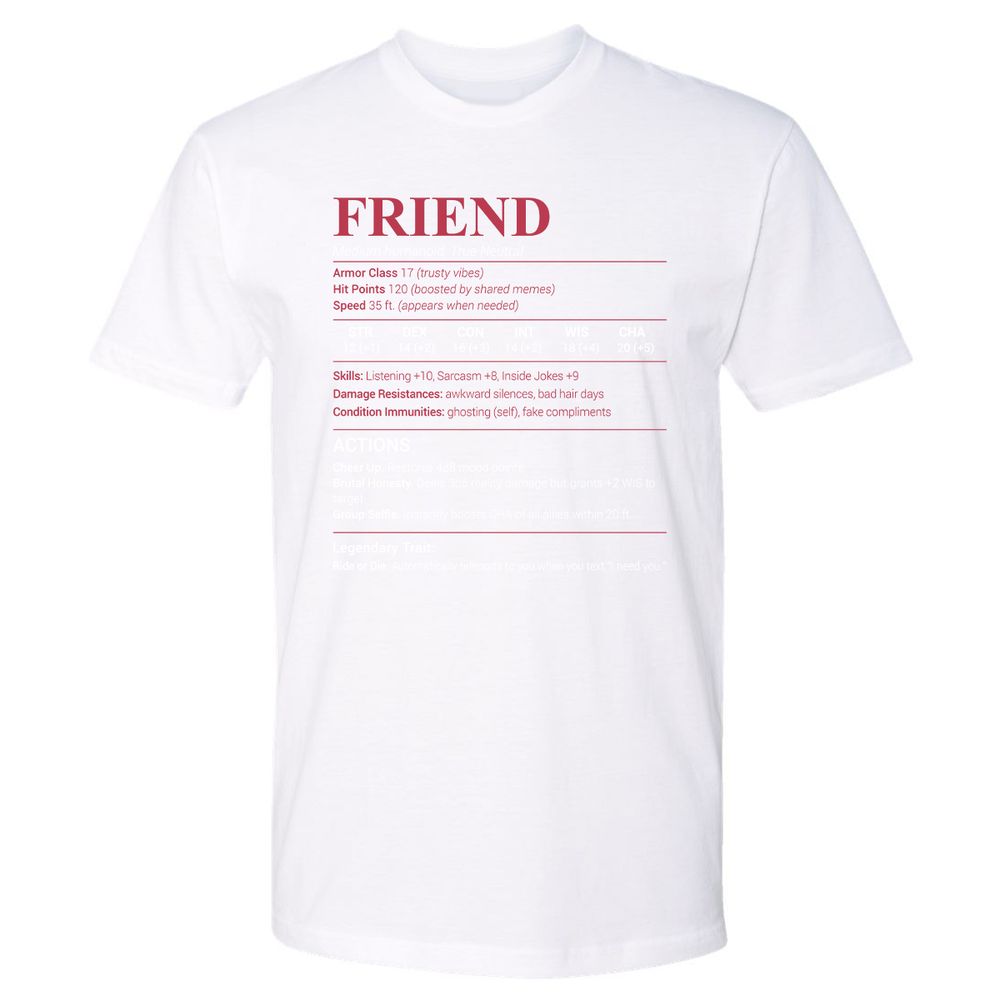 Friend Stats Premium Unisex T-Shirt - White - 4