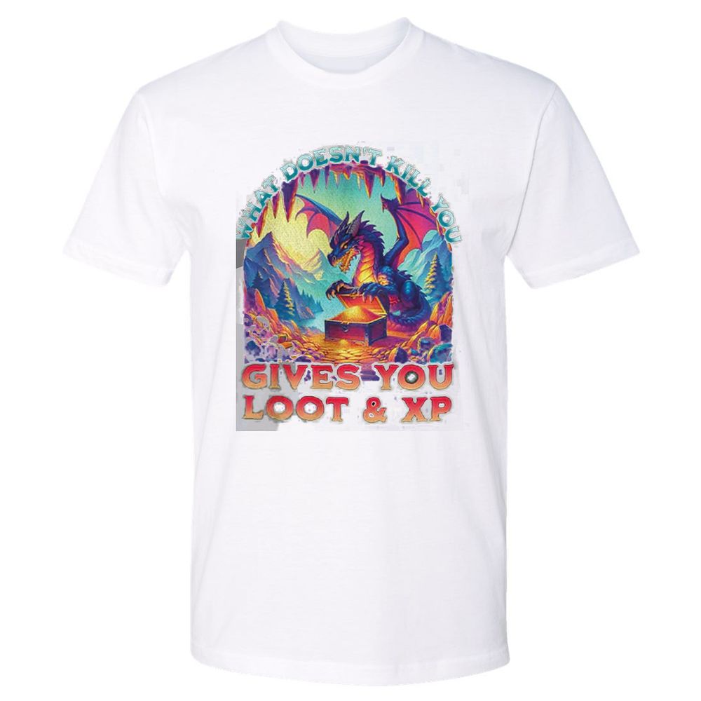 What Doesn't Kill You Give You Loot & XP Premium Unisex T-Shirt - White - 4