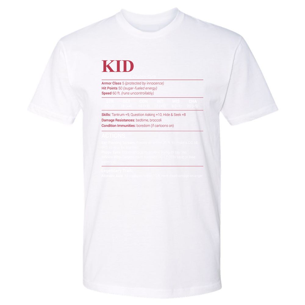 Kid Stats Premium Unisex T-Shirt - White - 4