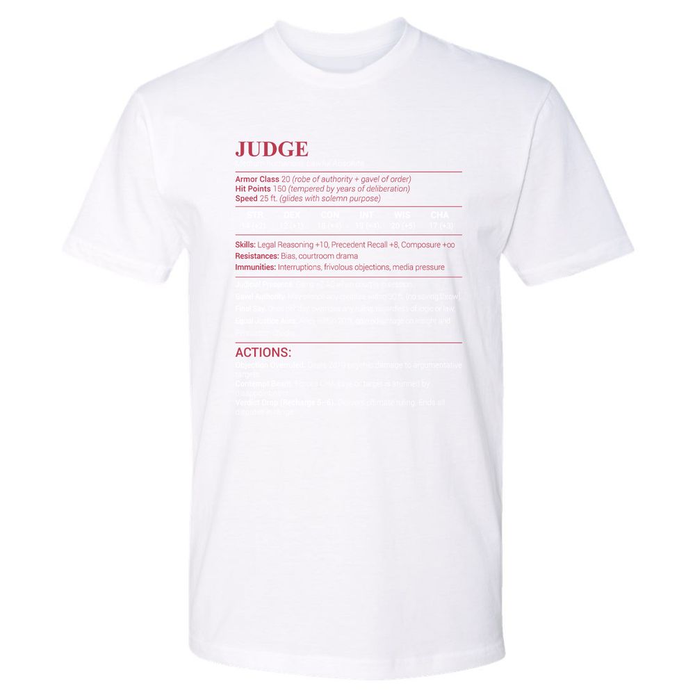 Judge Stats Premium Unisex T-Shirt - White - 4