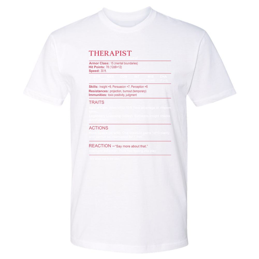Therapist Stats Premium Unisex T-Shirt - White - 4