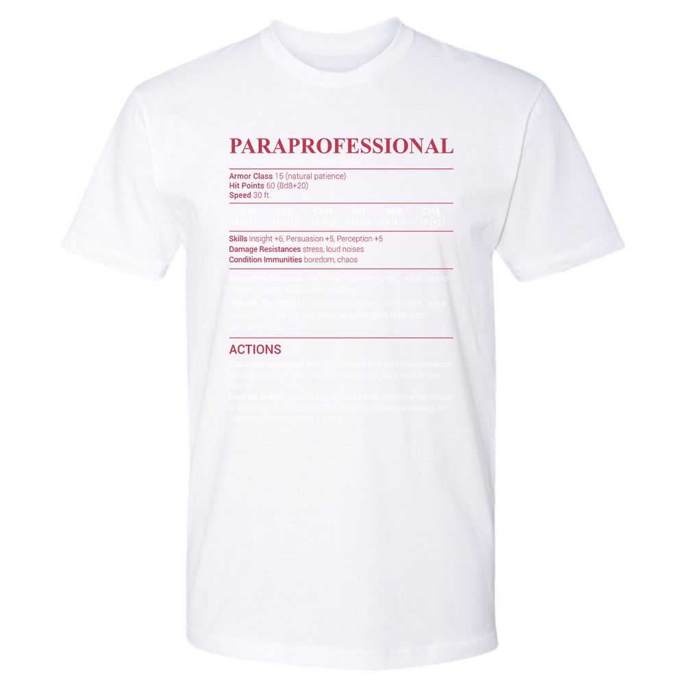 Paraprofessional Premium Unisex T-Shirt - White - 4