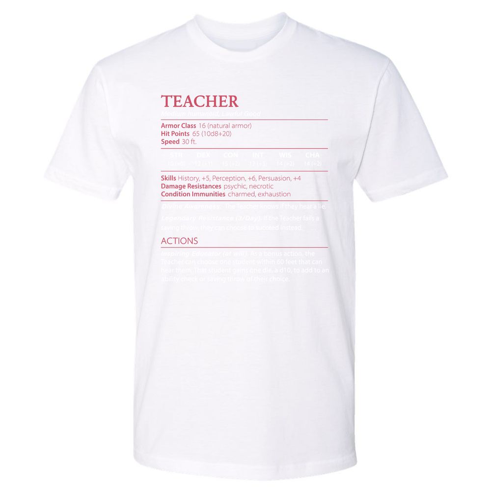 Teacher Premium Unisex T-Shirt - White - 4