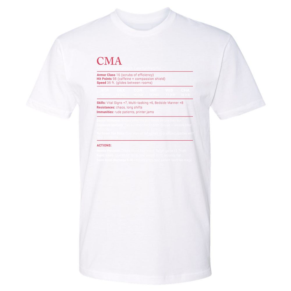 CMA Stats Premium Unisex T-Shirt - White - 4