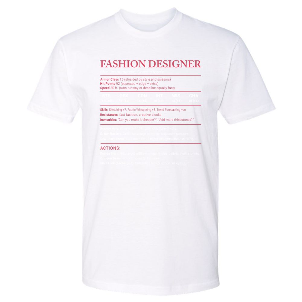 Fashion Designer Stats Premium Unisex T-Shirt - White - 4