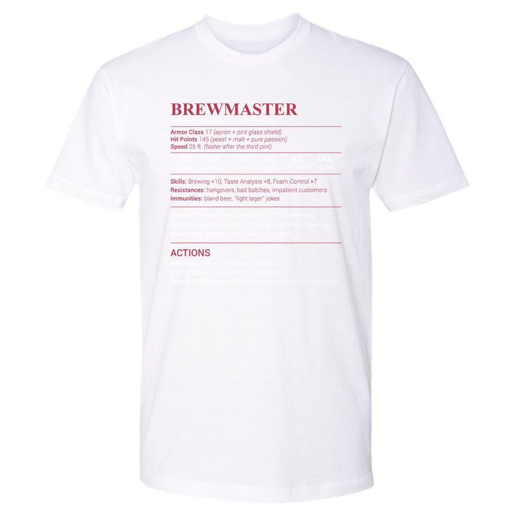 Brewmaster Premium Unisex T-Shirt - White - 4