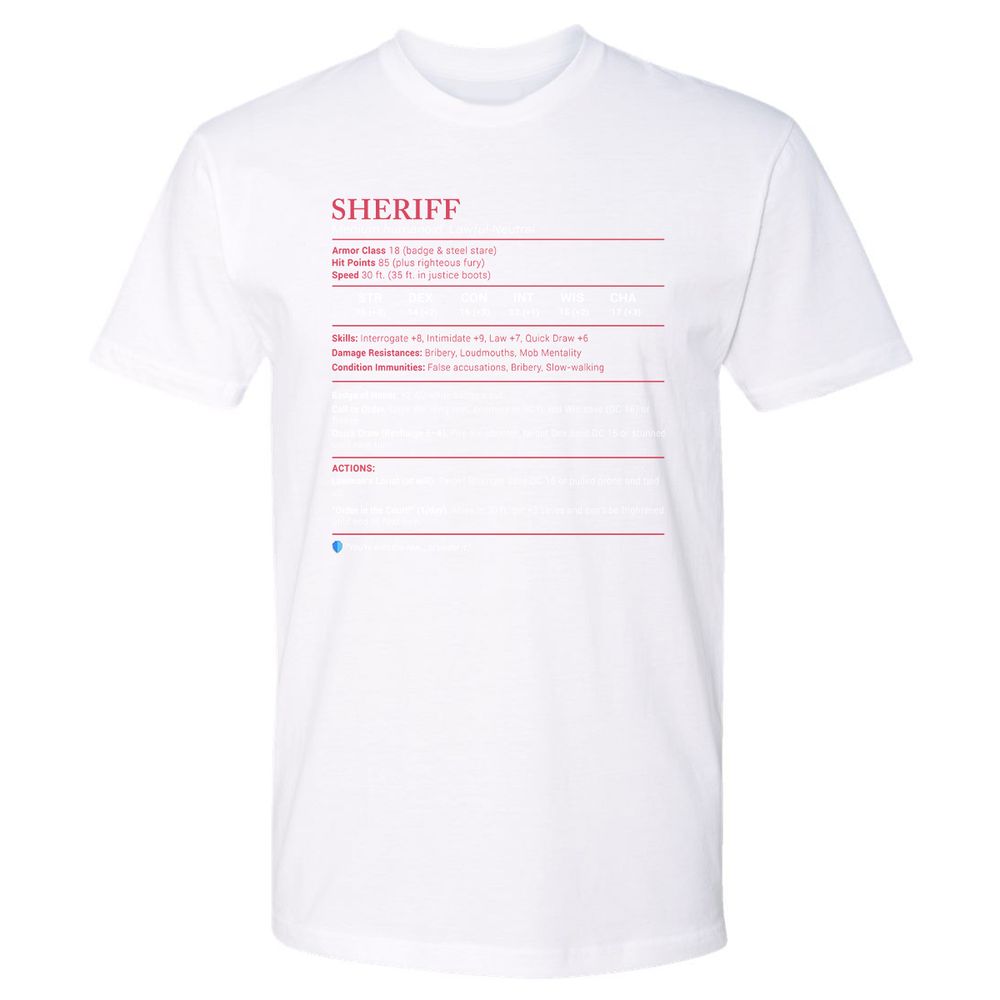Sheriff Stats Premium Unisex T-Shirt - White - 4