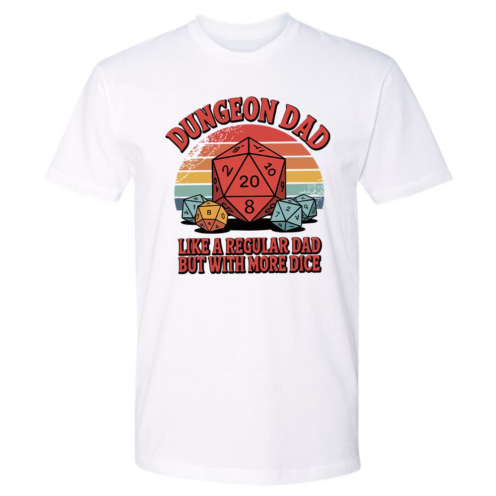 Dungeon Dad With More Dice Premium Unisex T-Shirt - White - 4