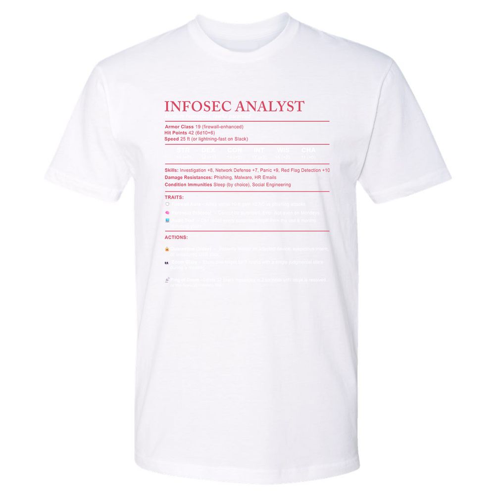 Information Security Analyst Stats Premium Unisex T-Shirt - White - 4