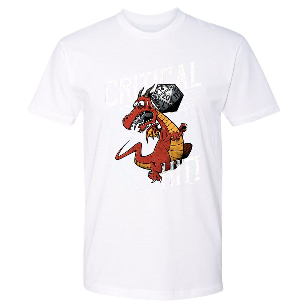 Funny Dragon Critical Hit Premium Unisex T-Shirt - White - 4