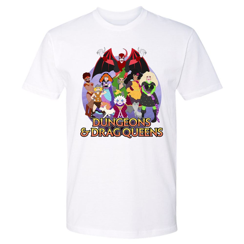 Dungeons n Drag Queens Cartoon Premium Unisex T-Shirt - White - 4