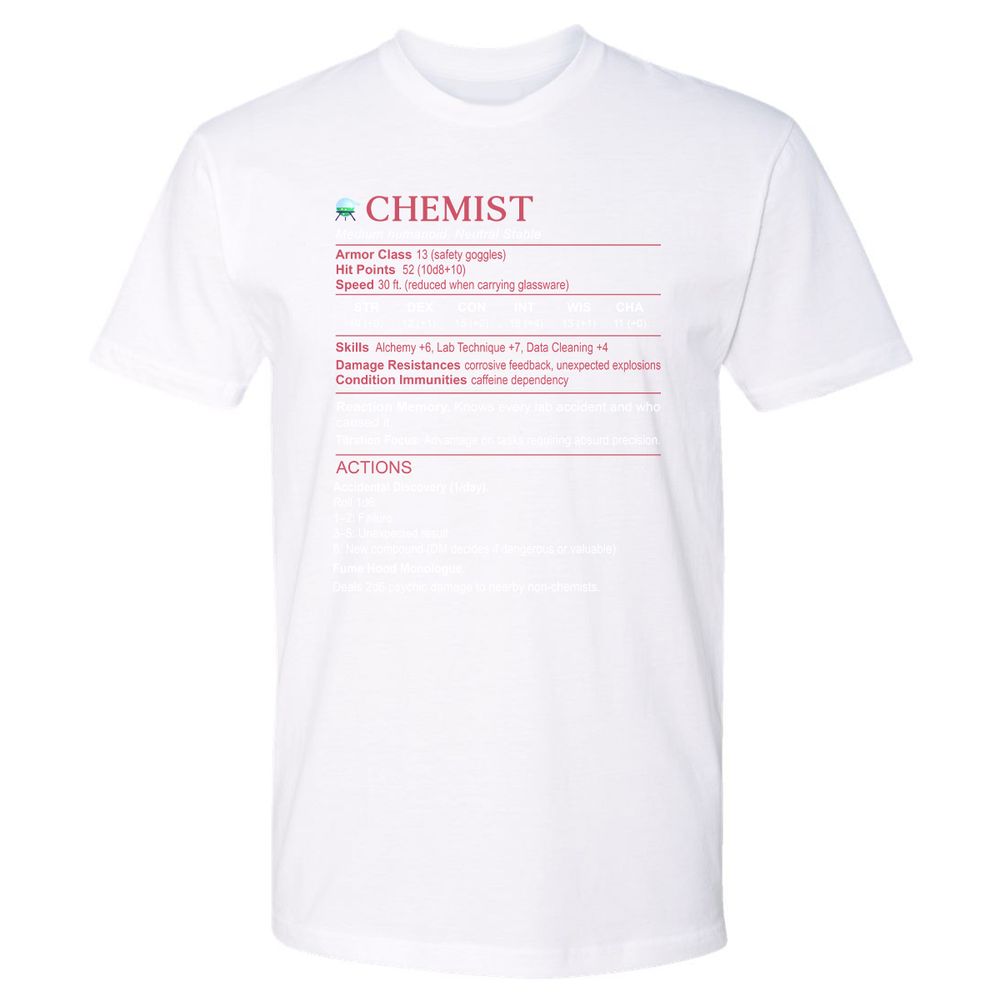 Chemist Stats Premium Unisex T-Shirt - White - 4