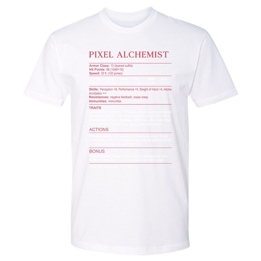 Designer Stats (Pixel Alchemist) Premium Unisex T-Shirt - White - 4