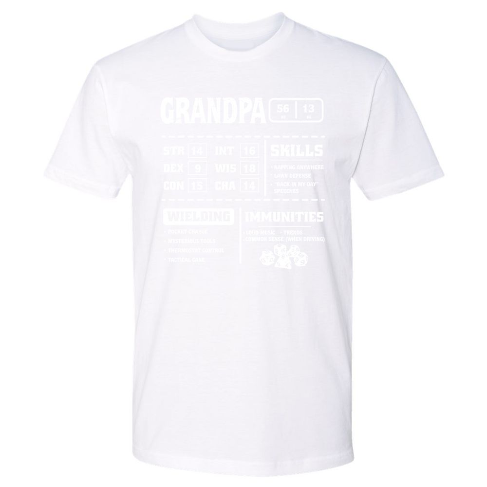 Grandpa Stats 2 Premium Unisex T-Shirt - White - 4